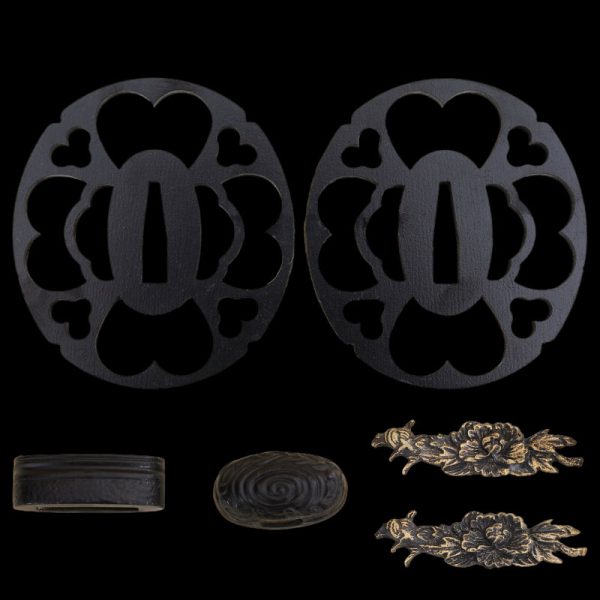 Hearty Abstractions - Iron Tsuba & Fittings (Koshira, Menuki, Fuchi) for Japanese Katana, Ninjato, Wakizashi, Tanto - Swords For Sale