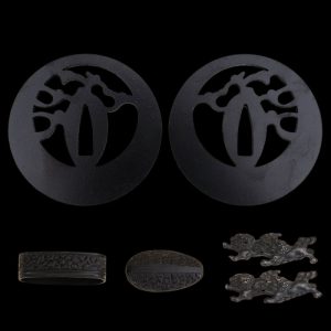 Wind and Moon - Iron Tsuba & Fittings (Koshira, Menuki, Fuchi) for Japanese Katana, Ninjato, Wakizashi, Tanto - Swords For Sale