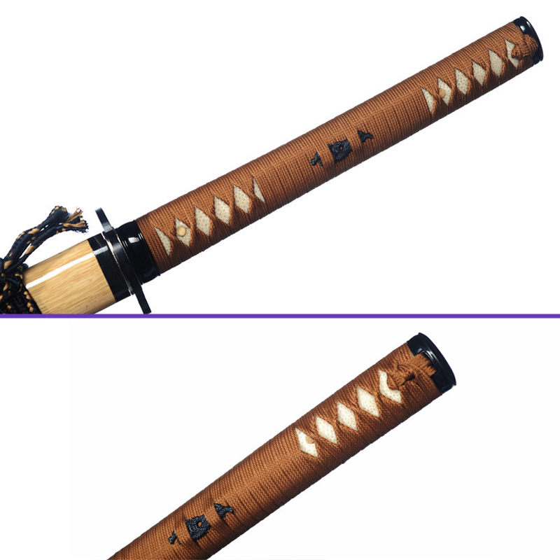 Same Menuki -1095 High-Carbon Engraved Dragon Steel Blade - Light Hualee Wood Saya Katana - Swords For Sale