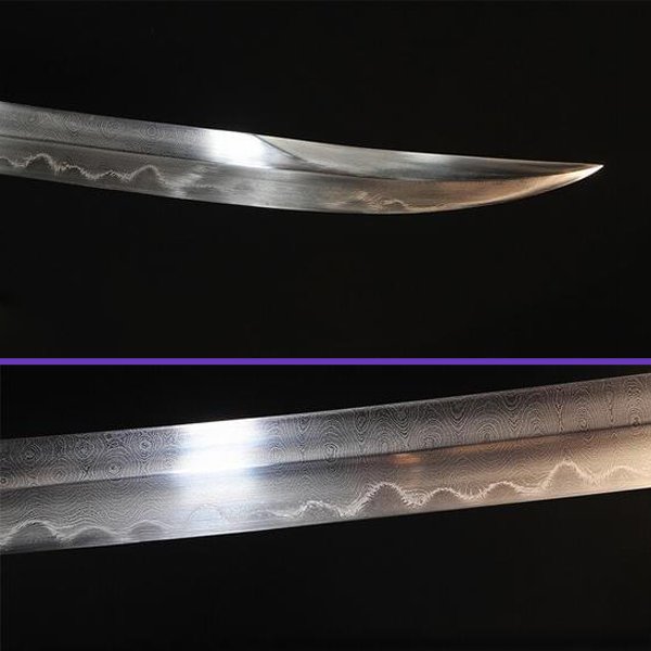 1095 Folded Steel Twin Blade with Gunome Hamon and O-Kissaki