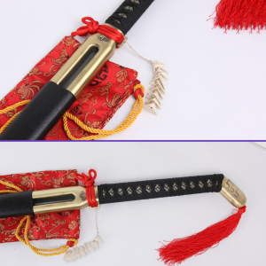 Same Ito - Urahara Kisuke's Benihime Sword from the Bleach Anime Series: 1045 Carbon Steel Blade w/ Black Matte Saya, Black Rayon Handle & Zinc Alloy Fittings